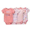 4Pieces Baby Clothing Four Season Unisex Cartoon Short Sleeve Baby Boy Girl Bodysuits Cute 100%Cotton Newborn Clothes 3