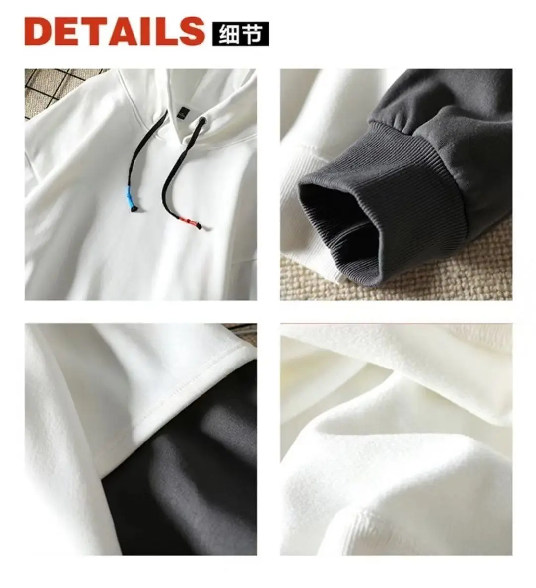 Thick Mens Hoodie - Winter Pullover with Drawstring