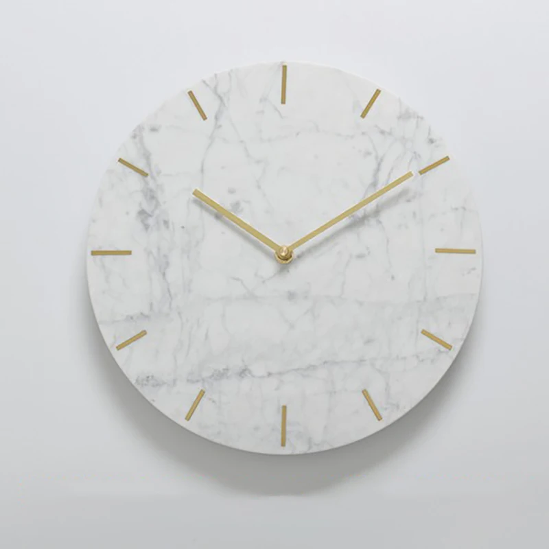 Large Wall Clock Natural Marble Clocks Color:G;Sheet Size:12 inch