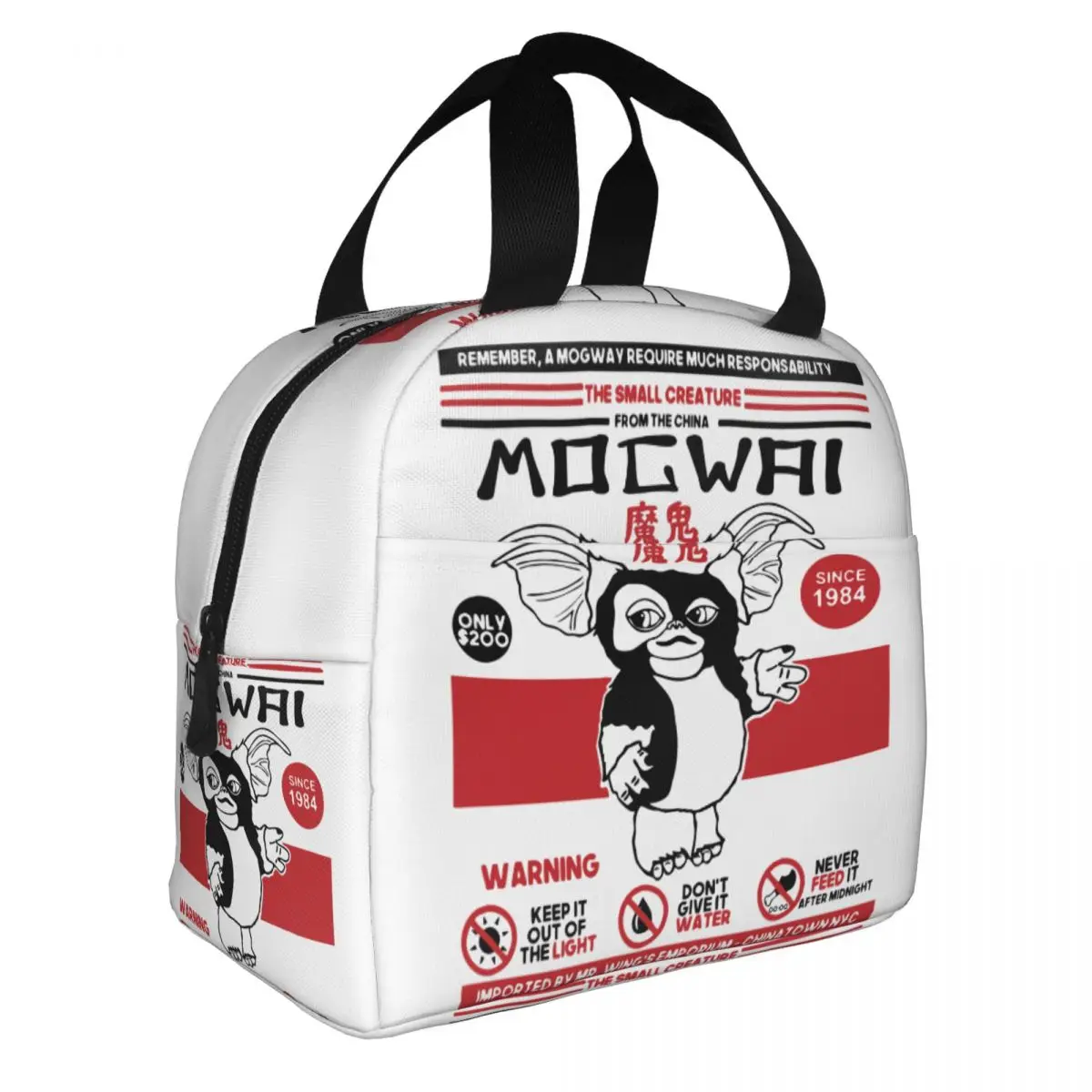 Your Pet Mogwai Gremlins Lunch Bag Portable Insulated Canvas Cooler Gizmo 80s Thermal Picnic Lunch Box for Women Children