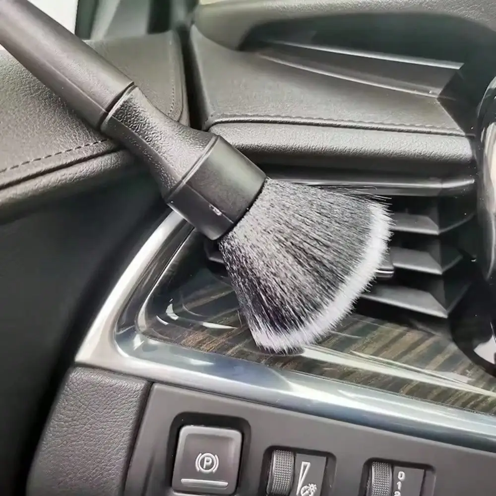 Non-Scratch Car Detailing Brush Acrylic Bristles Auto Dash Duster Ergonomic Interior Cleaning Tool