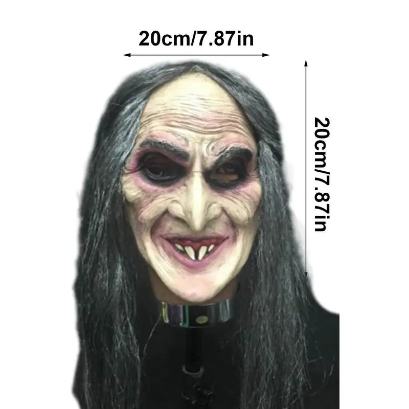 Scary Witch Latex Face Cover 6