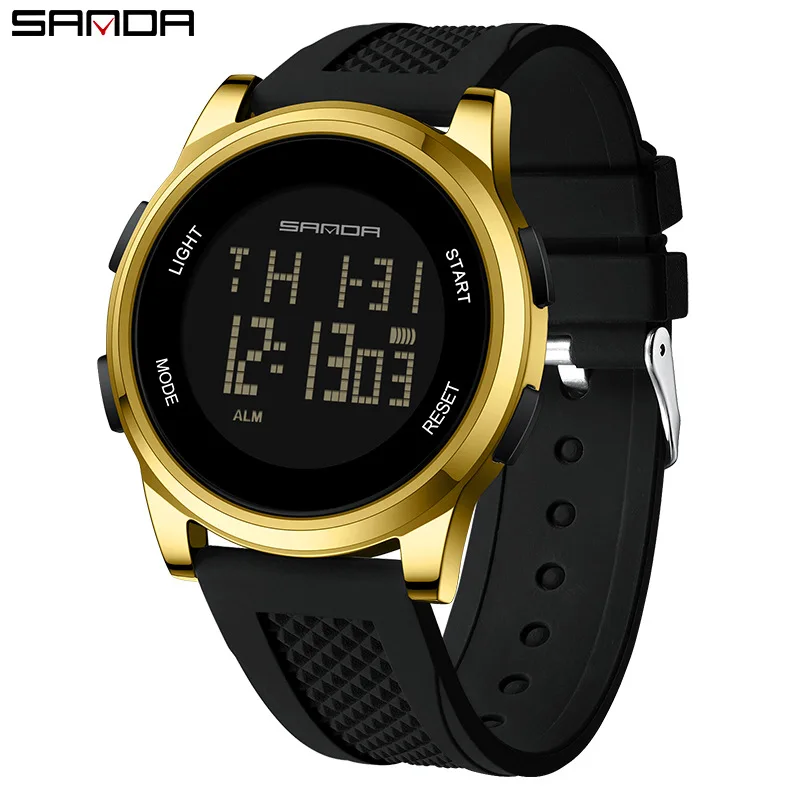 Sanda Cross border New Electronic Form Display Student Fashion Men's and Women's Watch Trendy Night Light Waterproof Watch Whole