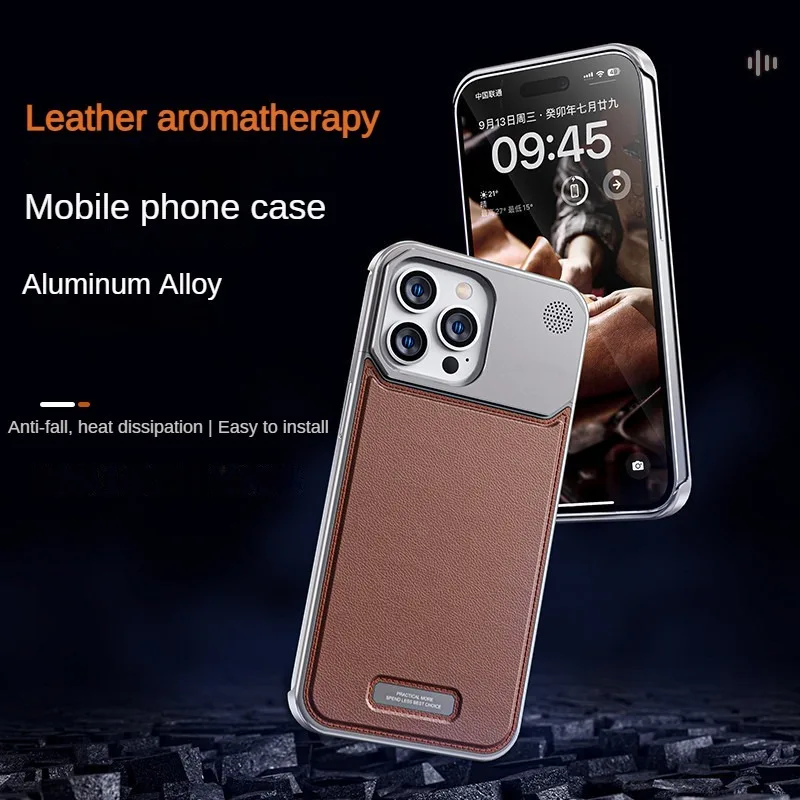 

2 в 1, алюминиевый кожаный магнитный чехол Magsafe для iPhone 13, 14, 15pro Max