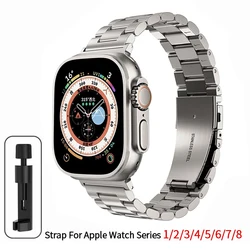Elegant Stainless Steel Smartwatch Band - Premium Metal Bracelet Strap for Series 10 42mm (Titanium Color)
