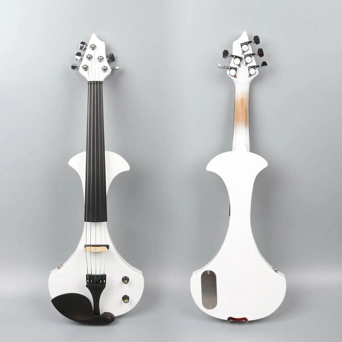 white Electric violin 4/4 Full Size Black violin Professional Ebony fittings With Case Bow 5 string / 4 string