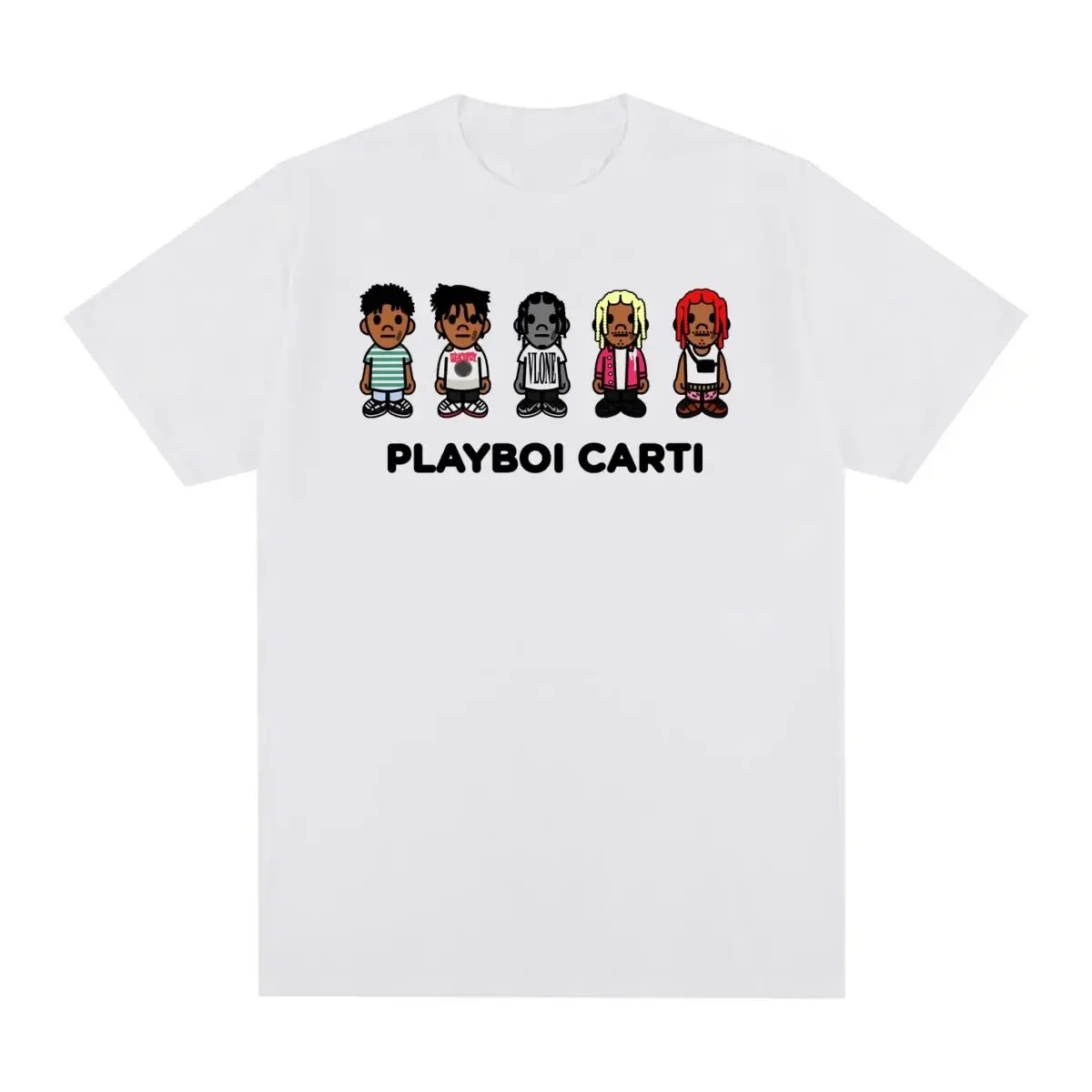 

Футболка Playboi Carti для мужчин и женщин, винтажная хлопковая тенниска в стиле хип-хоп, скейтборд, Повседневная Уличная одежда с коротким рукавом, топы большого размера