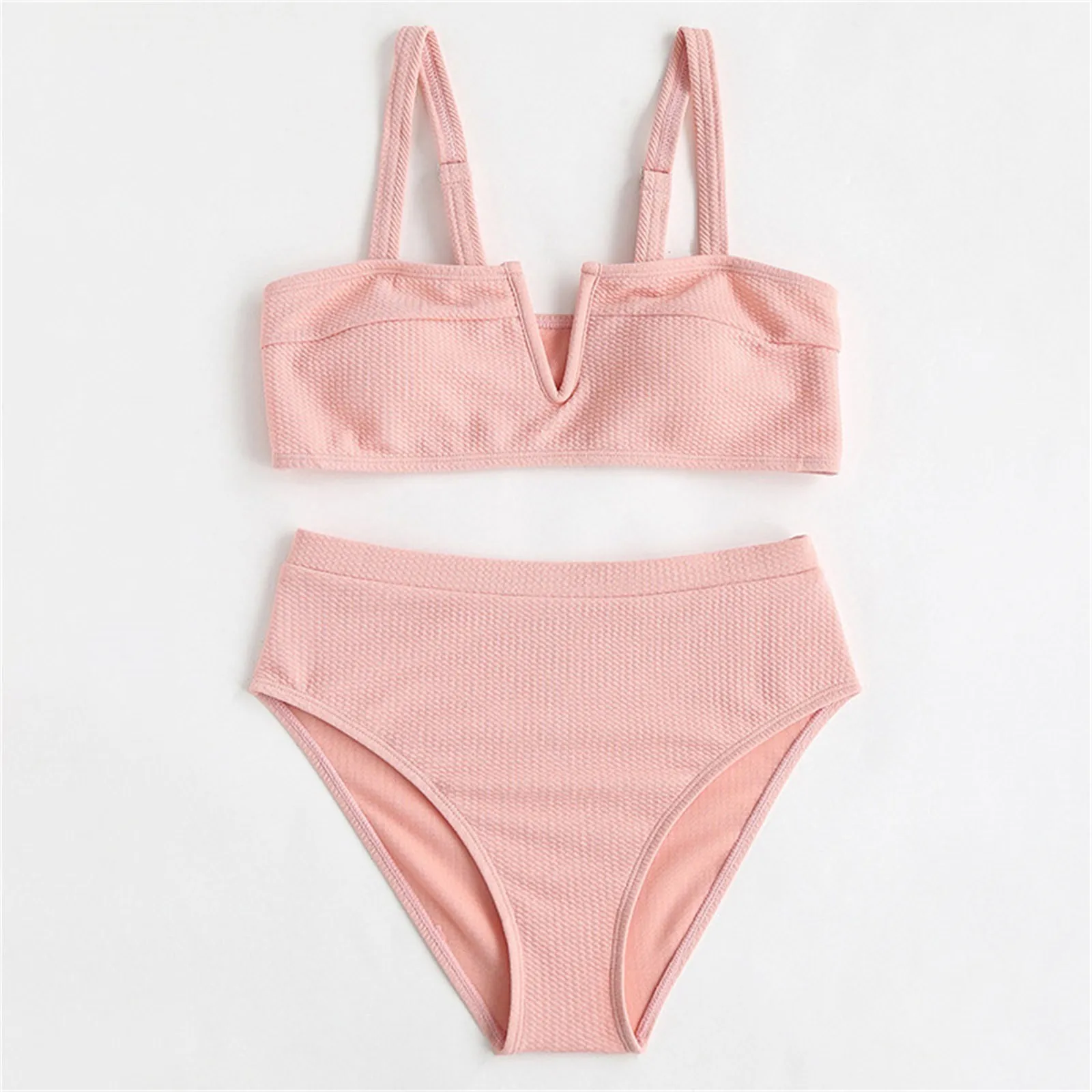2 Pezzi Bambini Bambino Ragazze 2 Pezzi Costumi Da Bagno Costume Da Bagno Solido Bikini Arruffato Top Mutande 2 Pezzi Costumi Da Bagno Set Costume Da 