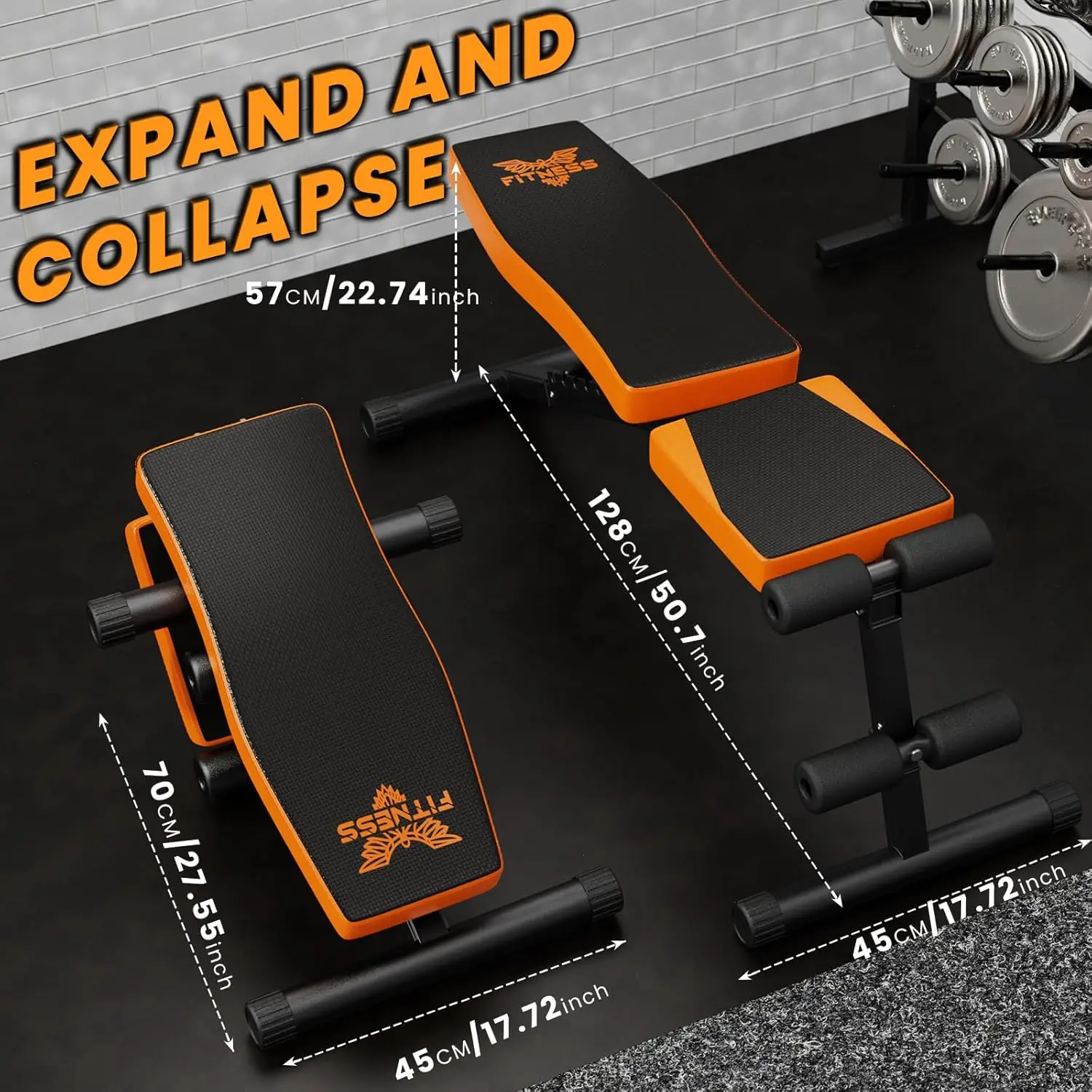 Adjustable Weight Bench for Home Gym Foldable Workout Bench Press 880LB Incline Sit Up for Full Body Workout wit