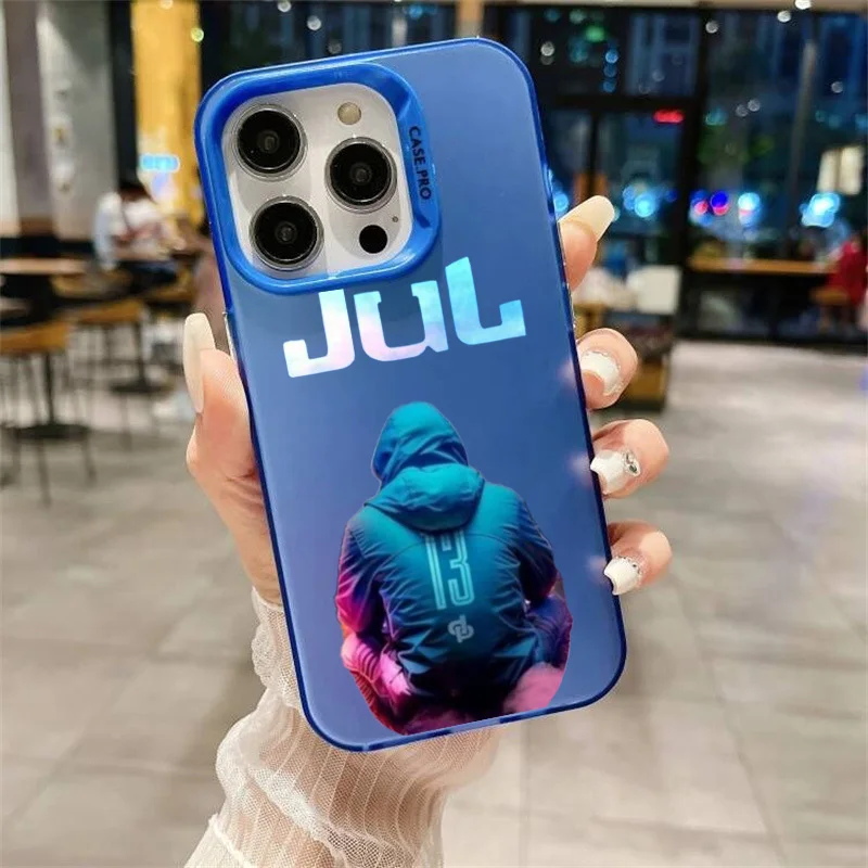 Rappeur juL c'est Pas Des Lol coque de téléphone colorée pour Apple iPhone 16 16E 15 14 13 12 11 8 7 mini Pro Max Plus coque Funda couverture – Image 2