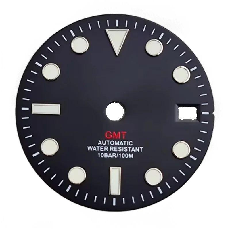 28.5mm GMT Watch Dial Watch Face Fit For NH Movement 34 35 36 movement right Night Glow Accessories Single Calendar
