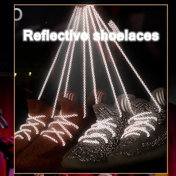 1Pair Reflective Shoelaces Sneaker Shoelace Sport Shoelaces Round Rope Shoe Laces Length 100/120/140/160CM Shoelace Strings