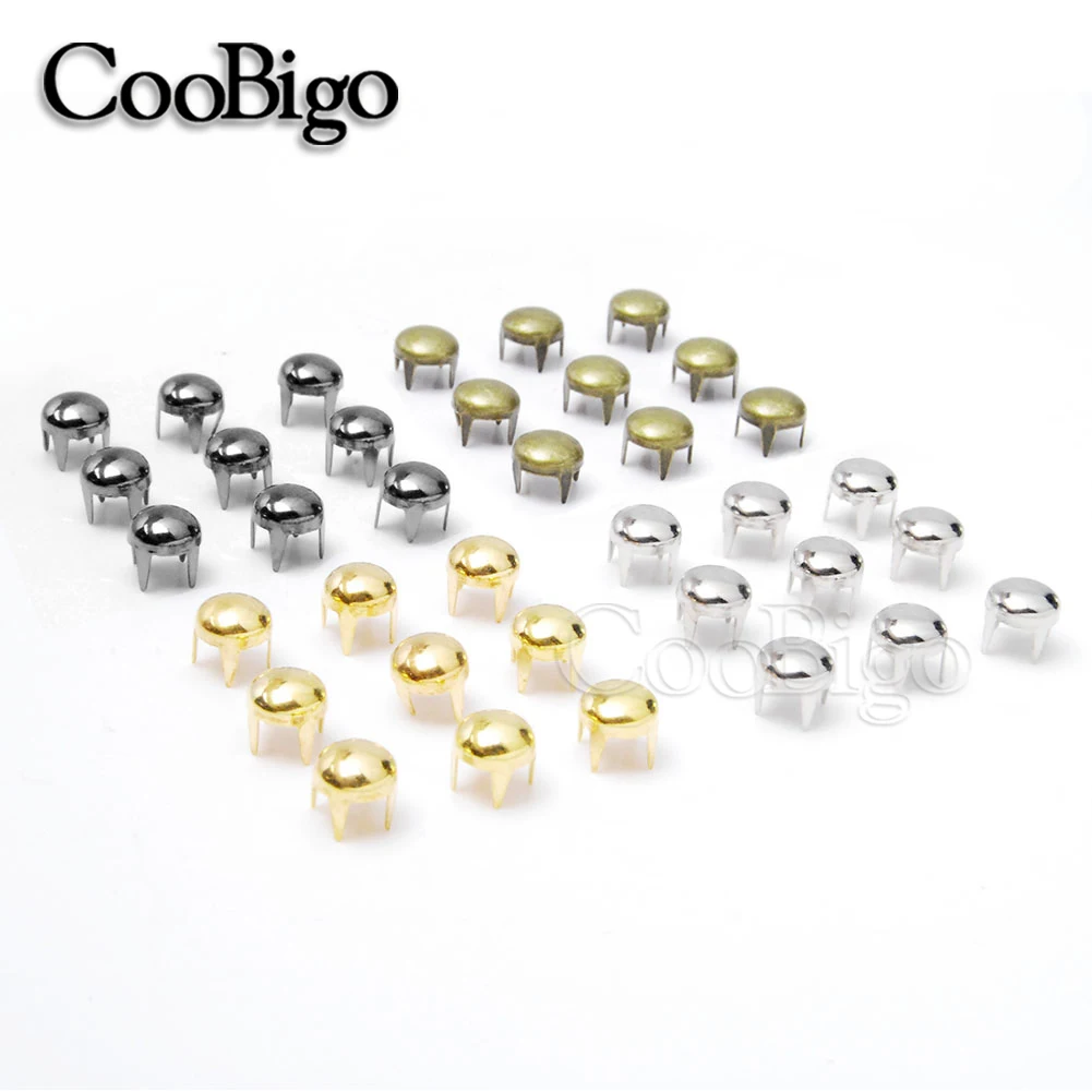 Description Picture 3 of item200pcs 5mm Round Decorative Rivets Leather Studs Nailhead Bead Spikes for Clothes Bag Leathercraft DIY Craft Accessories 4-Claws