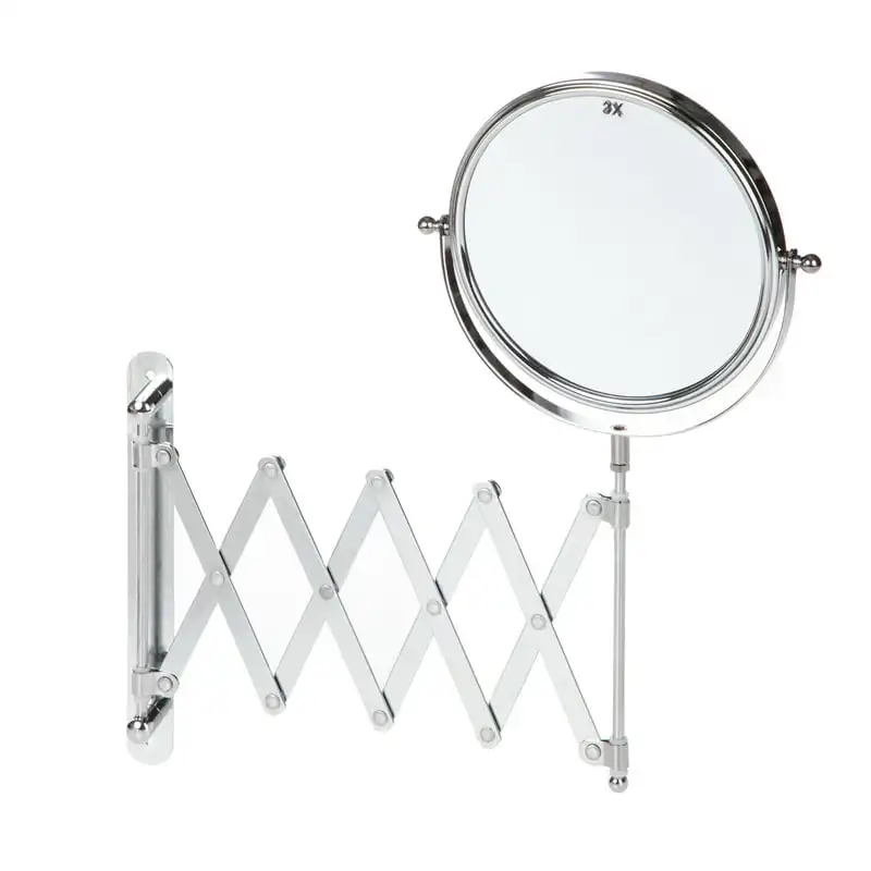 

Mount Traditional Round 1X/3X Vanity Makeup Mirror, Chrome Finish