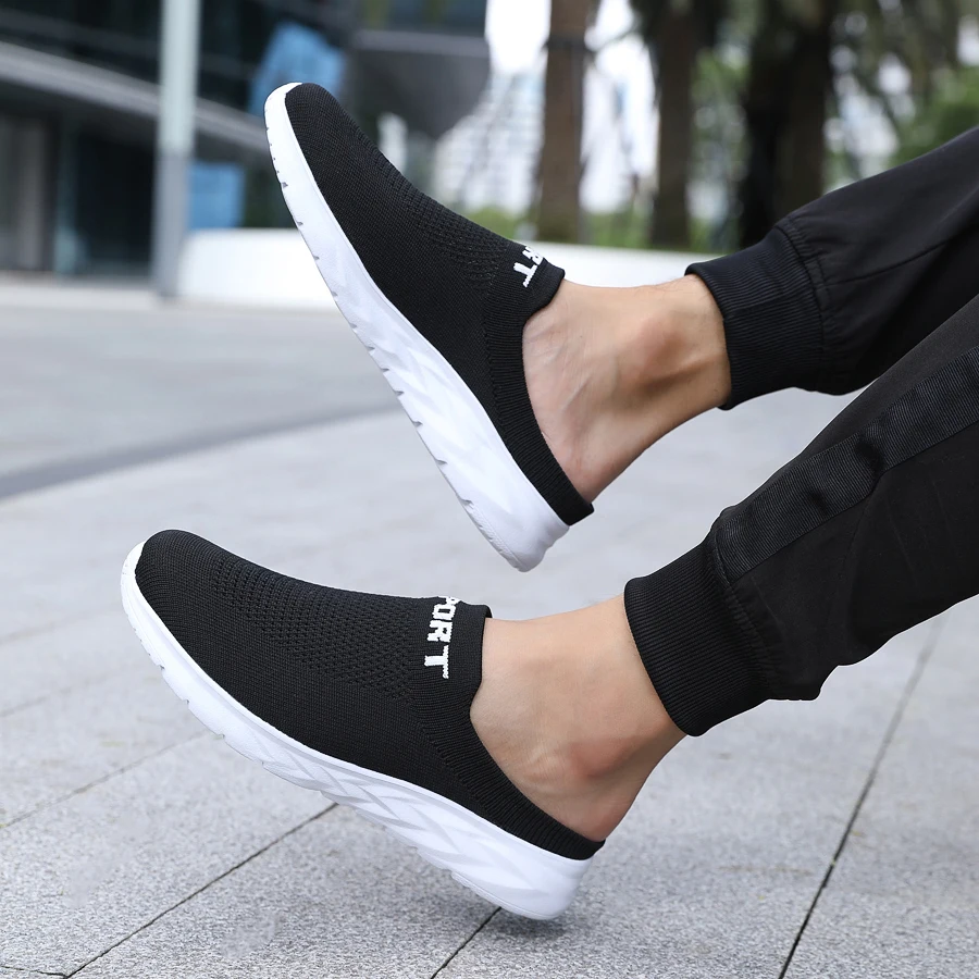 Men Shoes Summer Slippers Soft Anti Slip Sandals Breathable Home Indoor Flats Thick Bottom Lightweight Slides Outdoor Walking