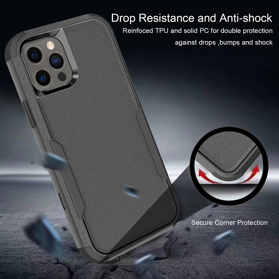 Shockproof Phone Case For iPhone 11 12 13 Pro 13Mini Solid Color Cellphone Cover For iPhone 13Pro XS Max X XR 8 7 6 Plus SE apple mag safe charger