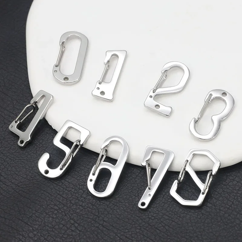 

Fashion Creative Digital Metal Key Holder Keychain Key Ring Pendant for Clamp Carabiner Split Ring DIY Key Chain Accessories