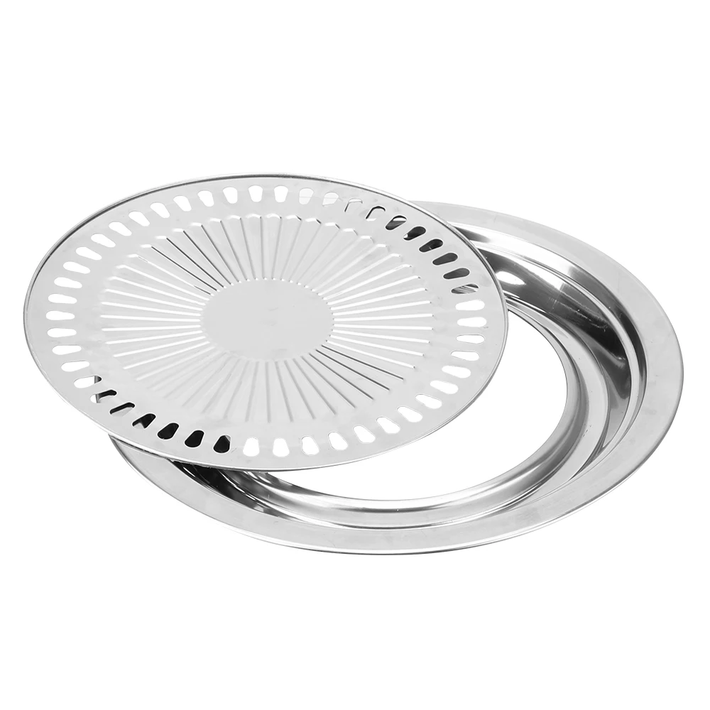 BBQ Grill Pan Barbecue Tools Non-Stick Gas Electric Stove Baking Tray Smokeless