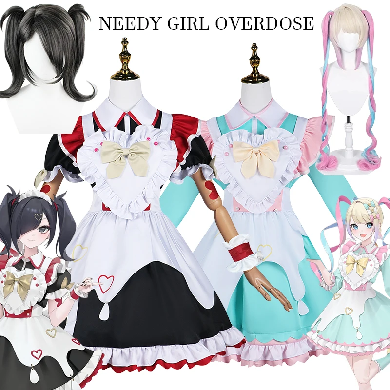 

Kangel Cosplay Game Needy Girl Overdose Ame Chan Cosplay Costume Lolita Maid Dress Uniform Halloween Costumes for Girls Women