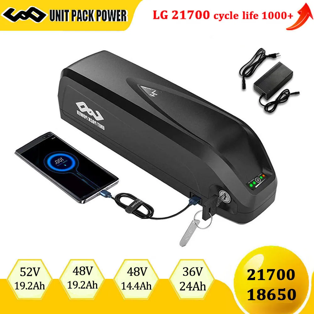 21700(lg) 18650 Ebike Battery 36v 48v 52v Hailong Downtube Electric