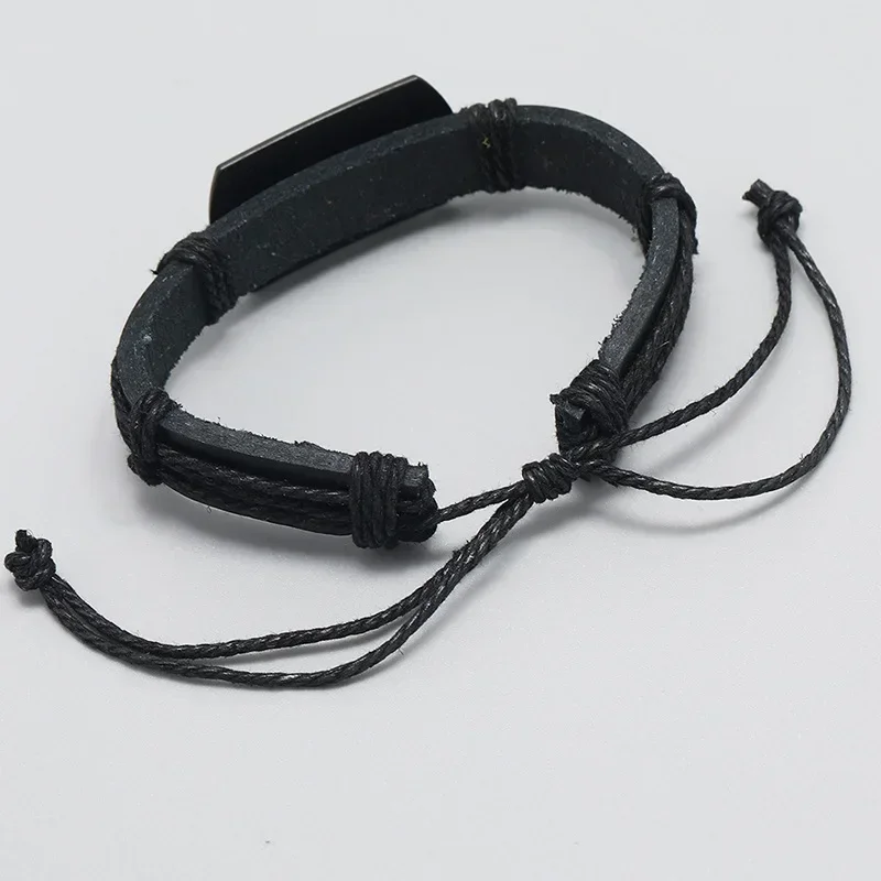 Hip Hop Rock Band Bracelet Steampunk Band Symbol Adjustable Wolf Head Charm Leather