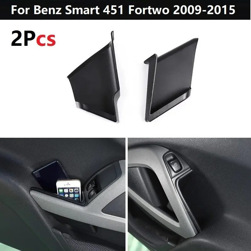Per Benz Smart 451 Fortwo 2009-2015 Abs 2 Pz/Set Scatola Portaoggetti Per Porta Maniglia Bracciolo Organizer Portaoggetti Car Styling
