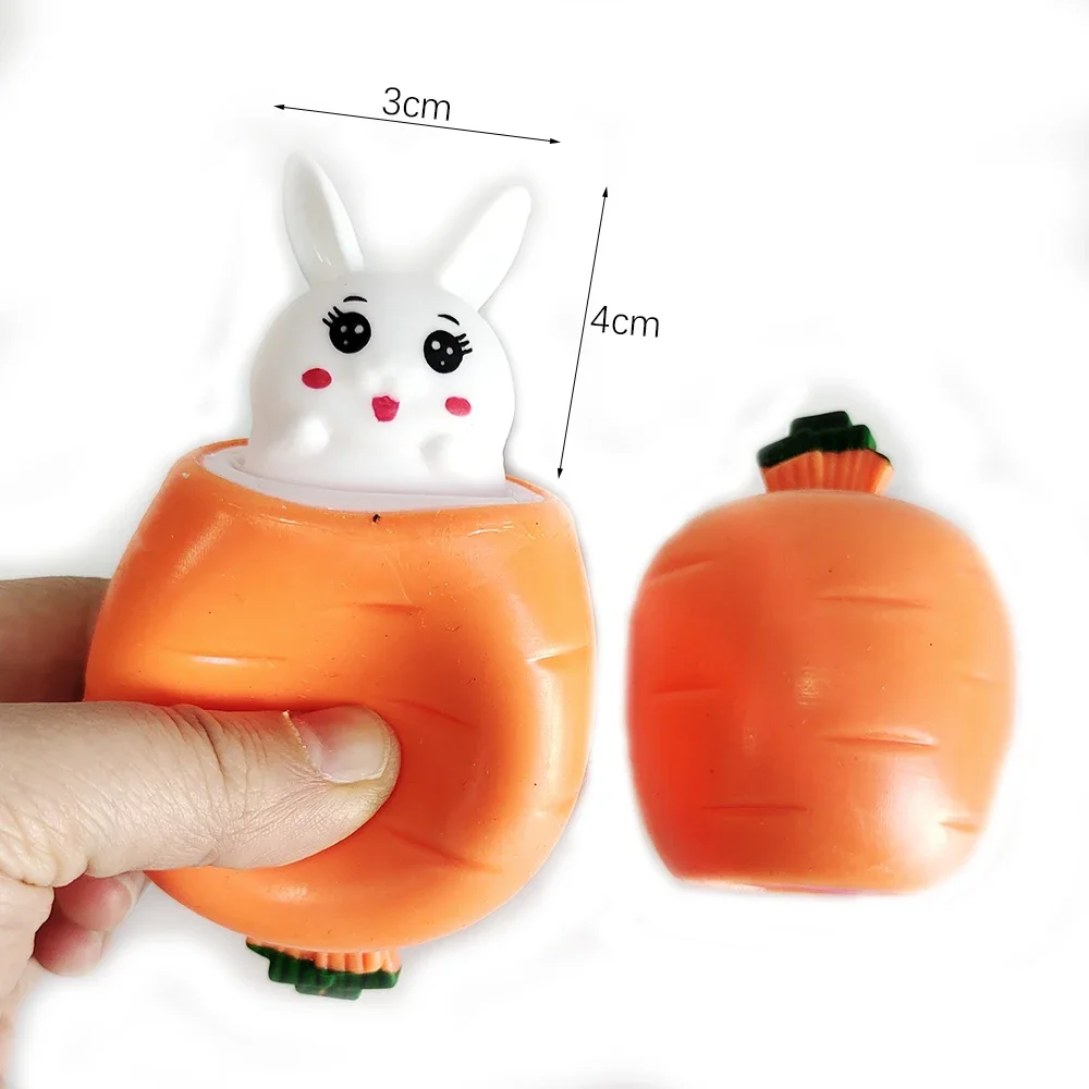 Easter Carrot Rabbit Squeeze Cup Cute Bunny Pinching Plaything Easter Decoration 2026 Easter Rabbit Birthday Gift for Kids