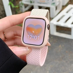 Korean Cute Braided Strap & Case Bracelet for Series 7 8 45MM (Starlight Pink)