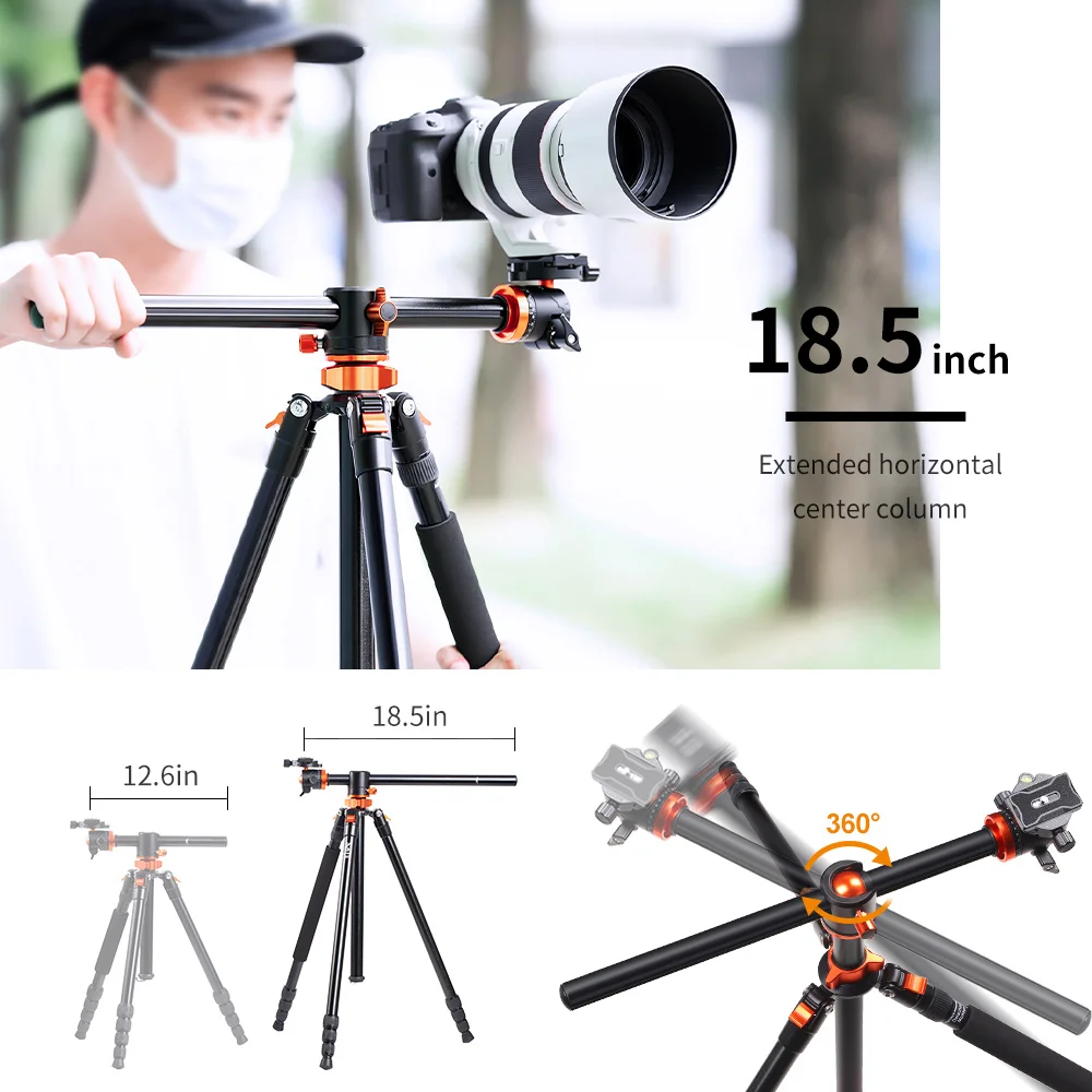 K & F CONCEPT  ﰢ,  ī޶ ﰢ ĵ, ˷̴ ձ, 10kg ̷ε , DSLR ī޶, SA254T1, 94.1 ġ