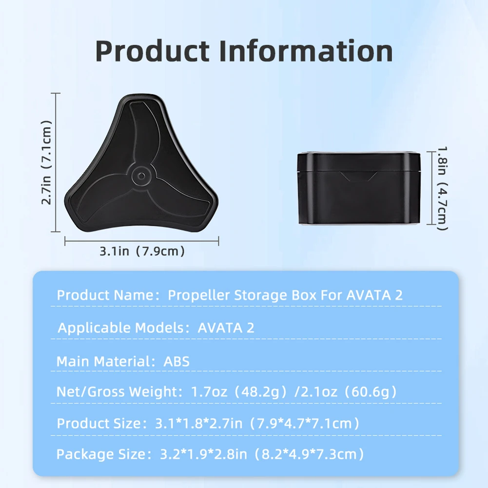 3032S Prop Blades Holder with 2 Pair Propellers Dustproof 3032S Propeller Storage Case Storage Case for DJI Avata 2 Accessories