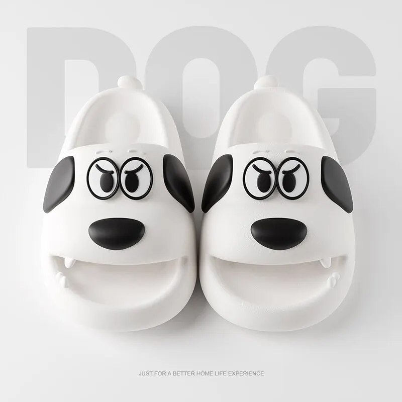 Feslishoet Catroon Dog Thick Slippers Soled Non Slip Slides Bathroom Summer Comfy Shoes Indoor and Outdoor 2
