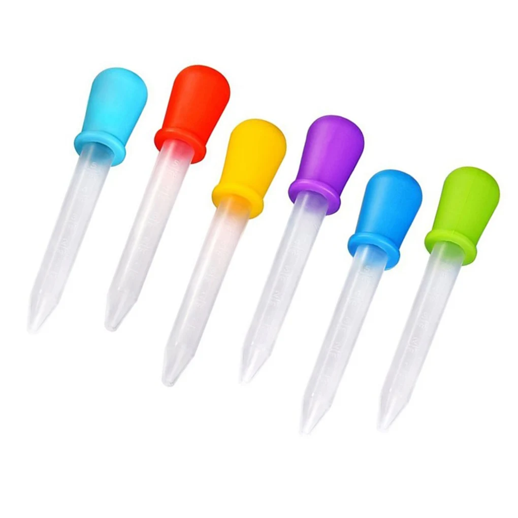 6/10pcs 5 ml Droppers Plastic Silicone Baby Pipettes Devices Infant Droppers Feeders Pipette Dropper For School Lab Supplies
