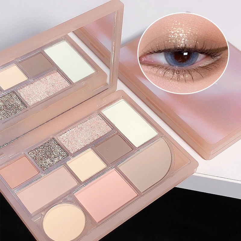 Beauty Brick Eyeshadow, Nudes, Eyeshadow blush base color matte highlight nose shadow contouring makeup comprehensive plate 4