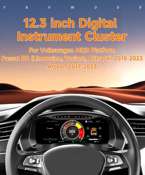 2 DIN auto radio za Volkswagen MQB Platform Passat B8 (Limousine, Variant, Alltrack) 2015-2023 Arteon 2017-2023 Speedometer Dashboard Gauges Dash Panels 1