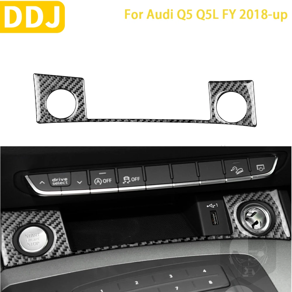 

For Audi Q5 Q5L FY 2018-up Accessories Carbon Fiber Interior Auto One Button Start Panel Trim Sticker Decoration