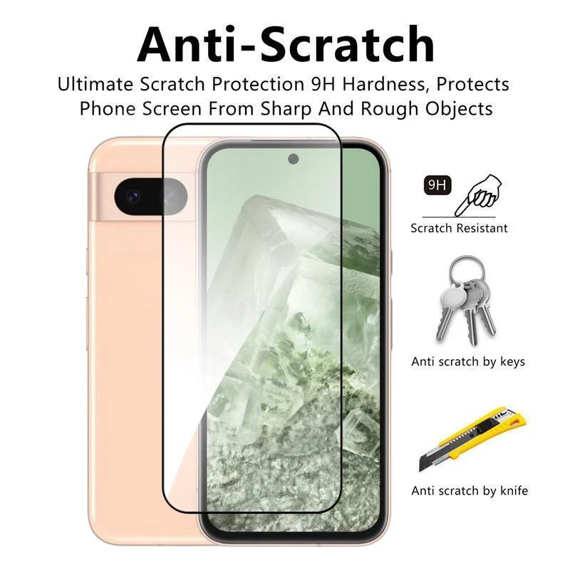 4-in-1 Full Cover Tempered Glass Screen Protector, 2.5D Premium Shield