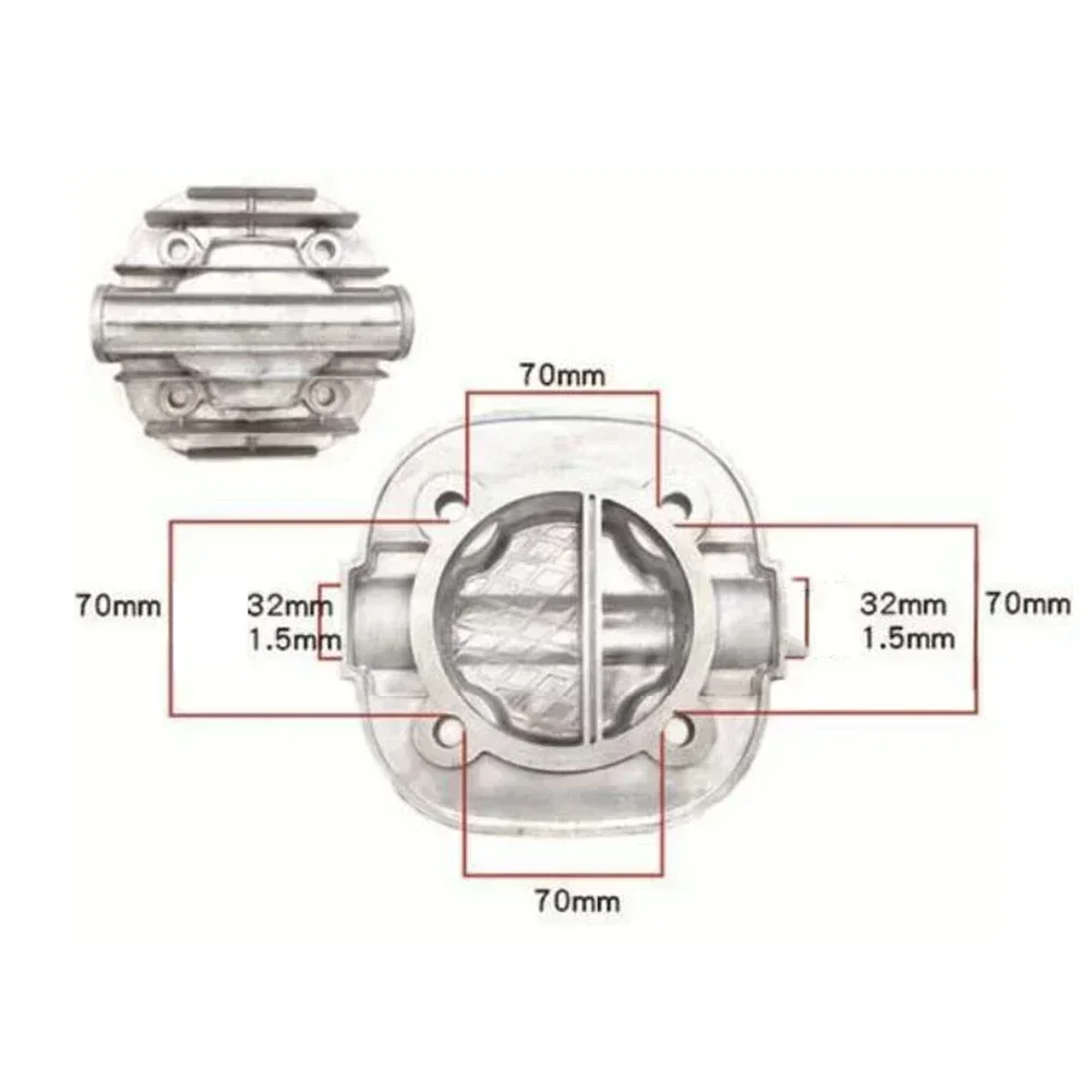 2 Testate Cilindro In Alluminio Per Compressore D'aria 2.5/3P – Filetto G3/8", Ricambio Raffreddato, Joyzan
