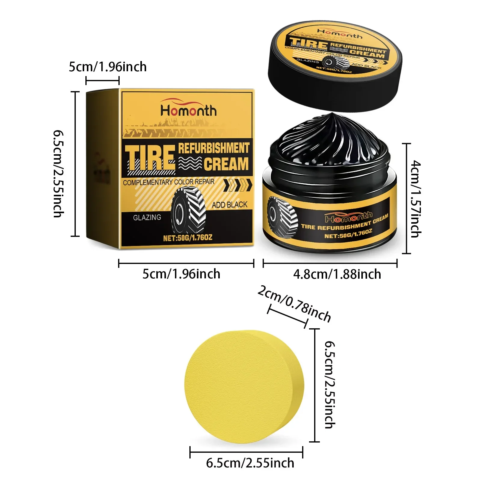 100g Tire Coating Paste Creative Car Tire Retreading Cleaning Cream Shiny Paste Maintenance Brightener Car Polishing Agent