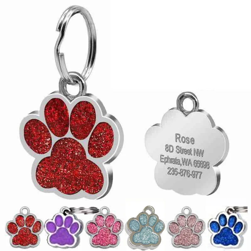 

Custom Dog Tag Personalized Engraved Pet Puppy Cat ID Collar Tags Stainless Steel Paw Pet Accessories For Small Dogs Cat Petshop