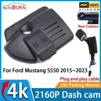 ZhuCamX Car Video Recorder Night Vision UHD 4K 2160P DVR Dash Cam for Ford Mustang S550 2015~2023