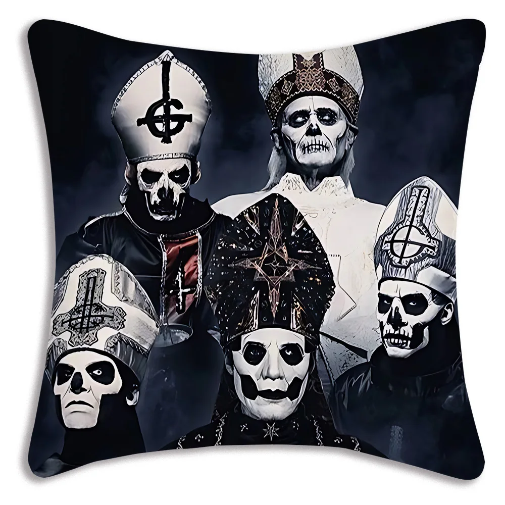 Rock band  Pillow Covers G-GhostS Band Cartoon Sofa Decorative Home Double-sided Printing Short Plush Cute Cushion Cover 5