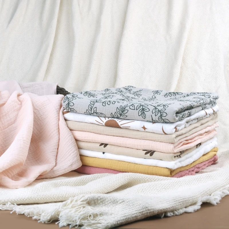 Baby Muslin-Towel Cotton Swaddle Blanket Infant Summer Thin Quilt High Absorbent Bath Towel Air Conditioned Room Blanket