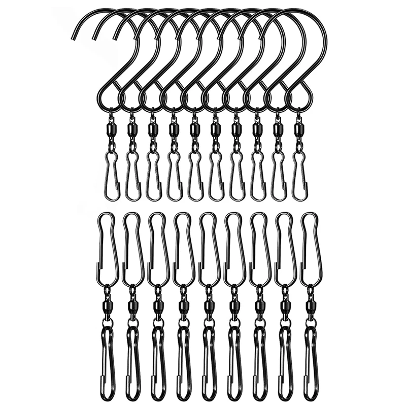 HOT 40 Pack Dual Wind Spinner Swivel Hook 360 Degree Rotating Windsock