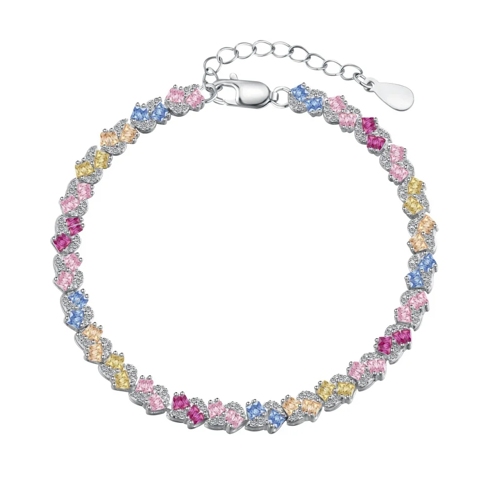 

Fashionable Versatile New Wedding Style S925 Sterling Silver Dopamine Zirconia Inlaid Exquisite Design Feeling Female Ornament