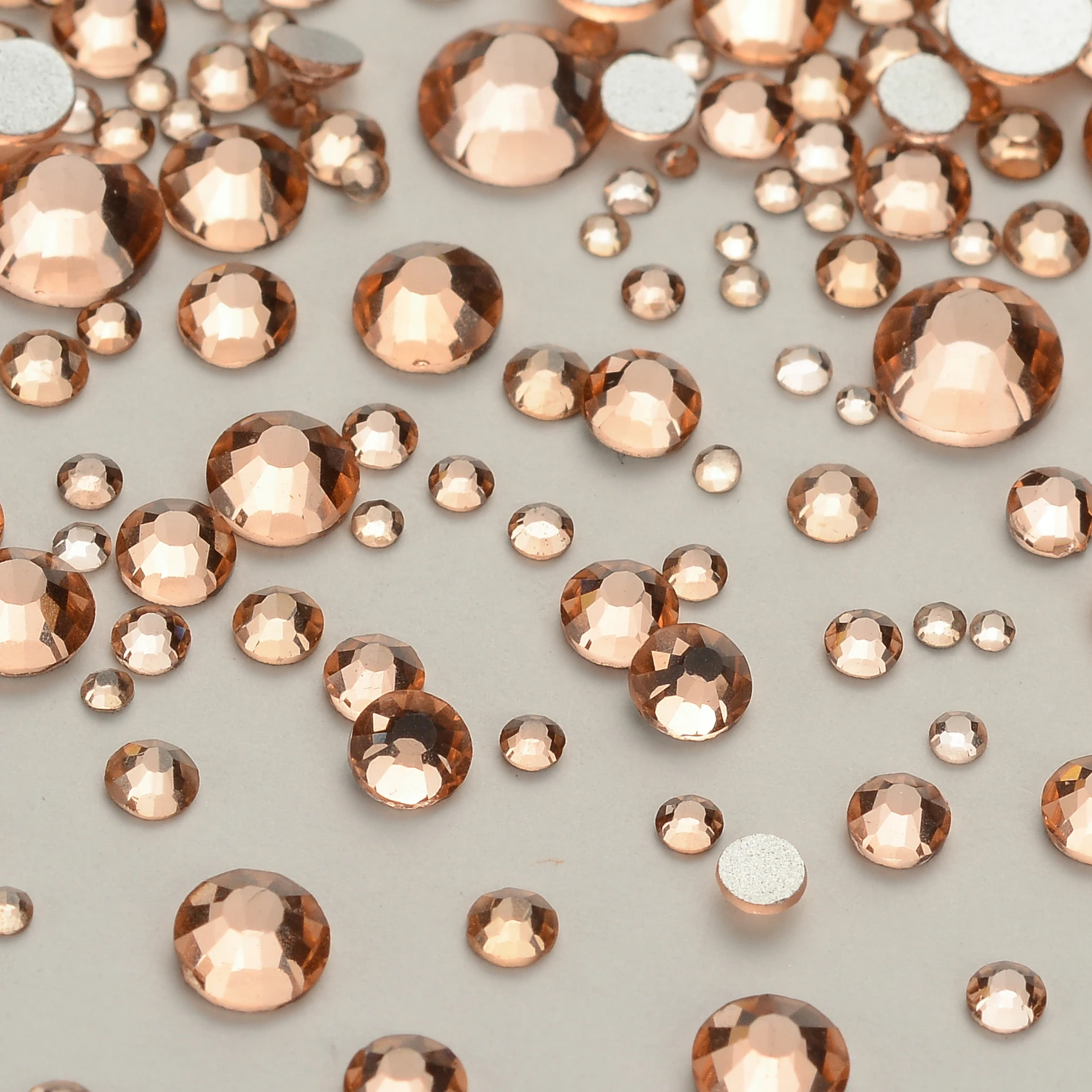 Versatile Mix Size Glitter Glass Rhinestones - Silver Bottom, Non-Hotfix, Perfect for Nail Art and Clothing Embellishment
