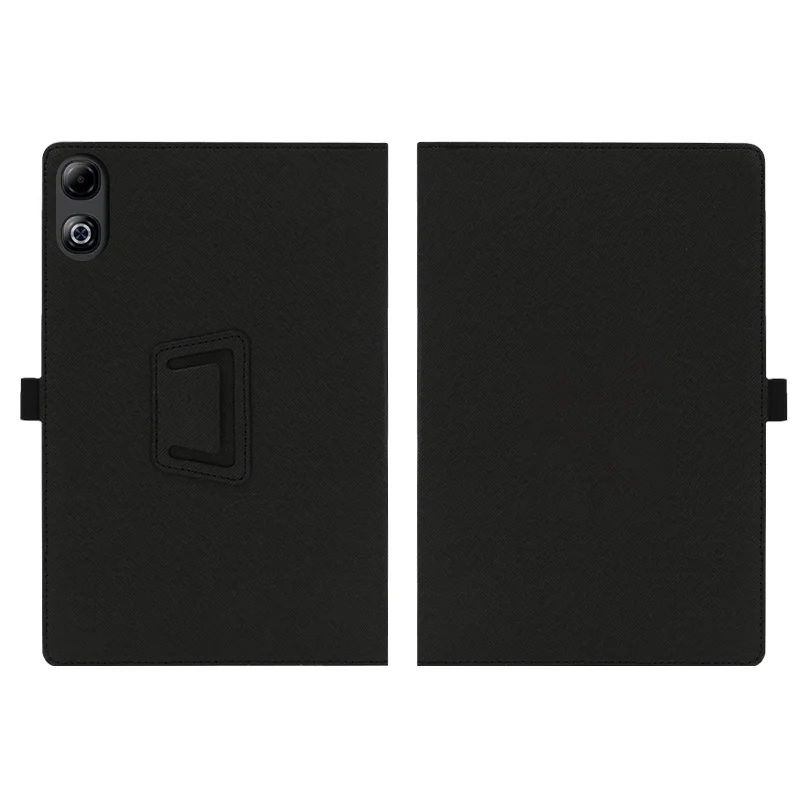 Case: Folding Stand Protective Cover with Pencil Holder & Wrist Strap, PU Full Protection