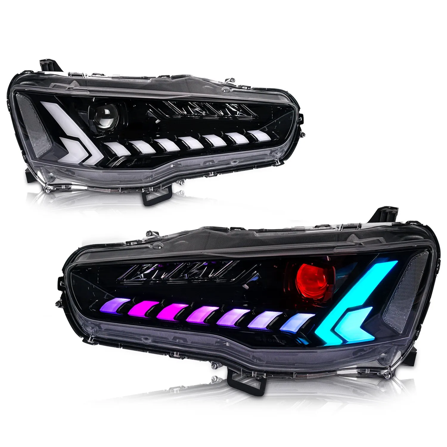 Pair Projector Led Headlights Mitsubishi Lancer EVO X 10th Gen