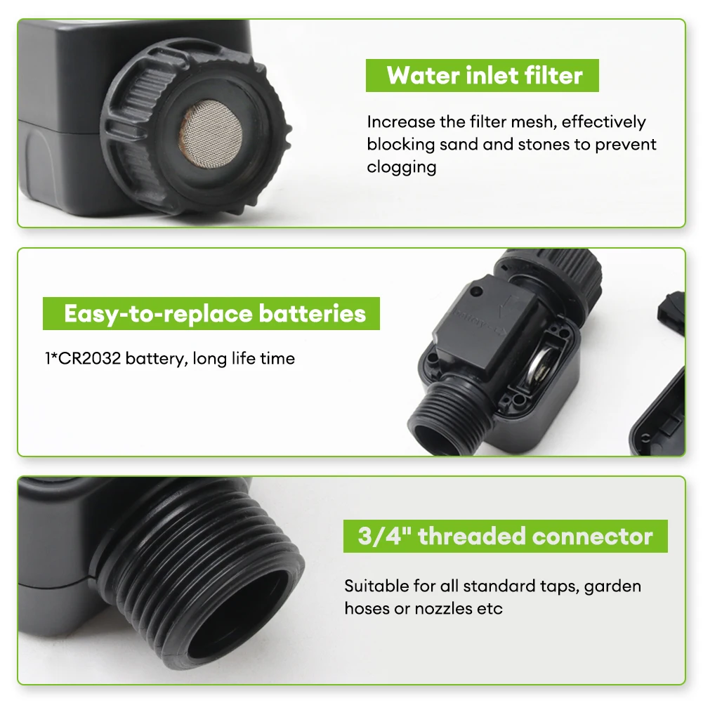 Digital Water Flow Meter Hose Water Meter For Outdoor Garden Hose, Measure Consumption And Flow Rate With Quick Connectors