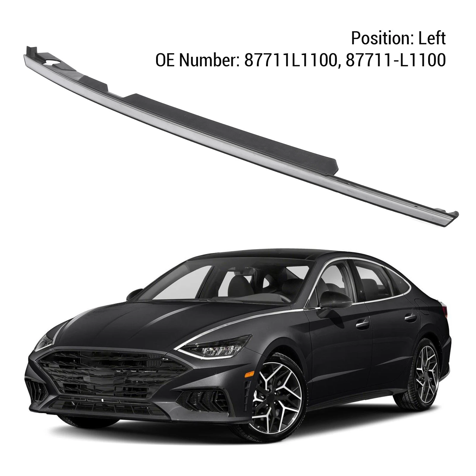 Chrome Mudguard Garnish Trim Mudguard Garnish Trim Stylish Look Chrome Mudguard Trim Replaceemnt for Sonata 2020-2023