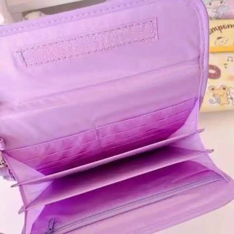 Anime Wallet Purse Sanrio Cartoon Hello Kitty Kuromi My Melody Multifunctional Id Storage Bag Fold Versatile Girl Gifts